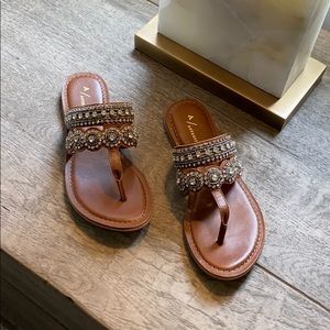 Like new Anthropologie embellished sandals